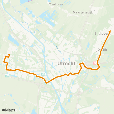 U-OV Vleuterweide - Science Park - Bilthoven map