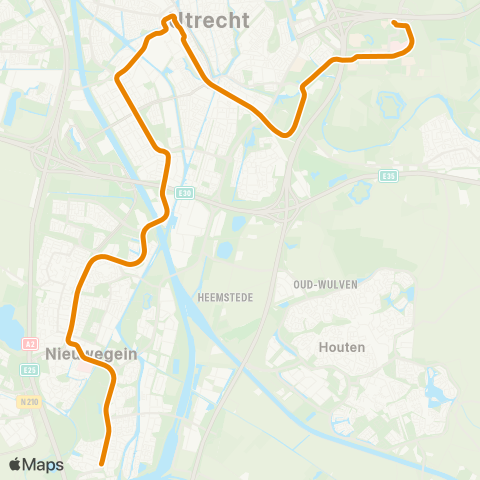 U-OV Science Park - Utrecht CS - Nieuwegein map