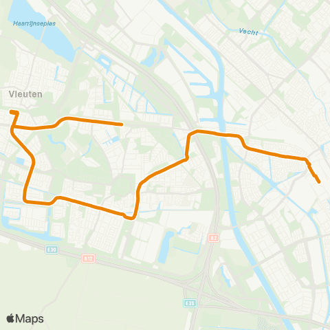 U-OV Koningsnachtnet Utrecht - Vleuterweide map