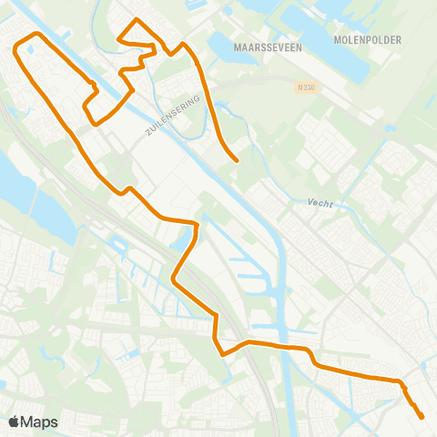 U-OV Koningsnachtnet Utrecht - Maarssen map