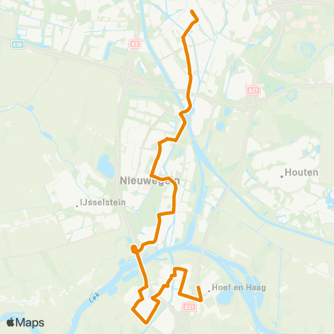 U-OV Koningsnachtnet Utrecht - Nieuwegein - Vianen map