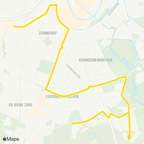 U-OV U-bus Amersfoort CS - Leusderkwartier map