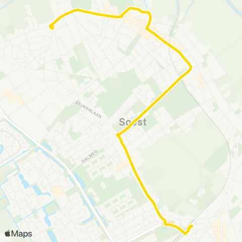 U-OV U-bus Soest Zuid - Soestdijk Noord map