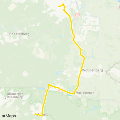 U-OV U-bus Amersfoort - Doorn map