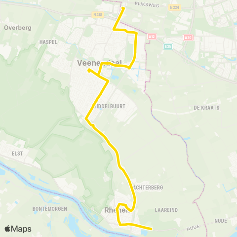 U-OV U-bus Veenendaal-De Klomp - Rhenen map