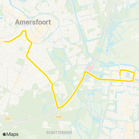 U-OV U-bus Amersfoort - Leusden map