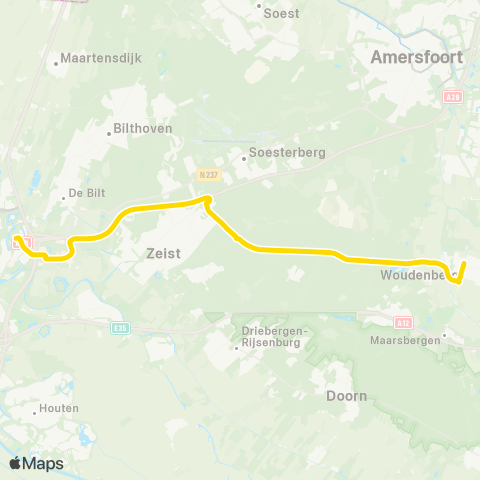 U-OV U-bus Woudenberg - Utrecht Science Park map
