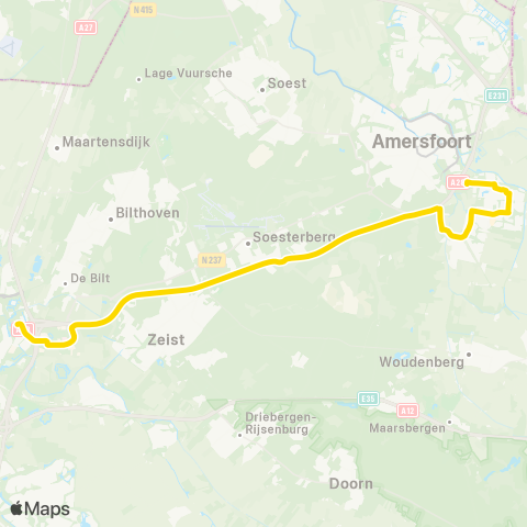 U-OV U-bus Leusden - Utrecht Science Park map
