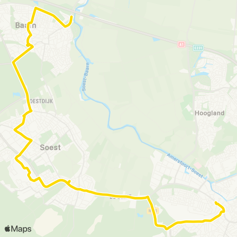 U-OV Nachtlijn Baarn - Amersfoort map
