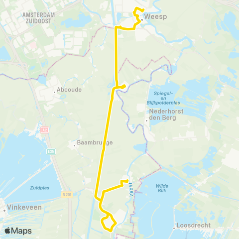 U-OV Weesp - Vreeland map
