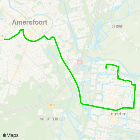 U-OV U-link Amersfoort CS - Leusden map