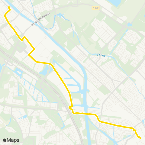 U-OV Utrecht CS - Lage Weide - Maarssen map