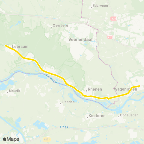 U-OV Pendelbus Wageningen - Rhenen / Leersum map