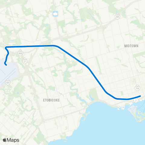 Metrolinx Union Pearson Express map
