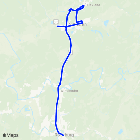 UPTD Sutherlin Commuter map