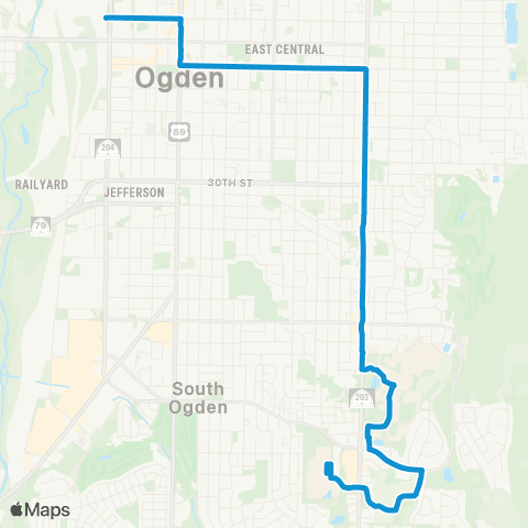 UTA Ogden Express (OGX) map