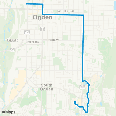 UTA Ogden Express (OGX) map