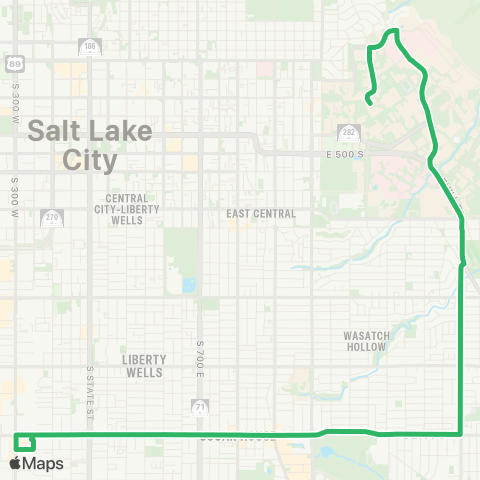 UTA 2100 South / 2100 East map