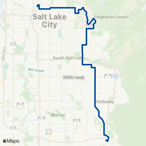 UTA 2300 East / Holladay Blvd map