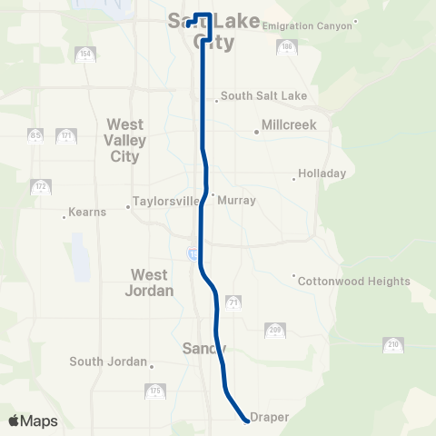 UTA 701 Blue Line map