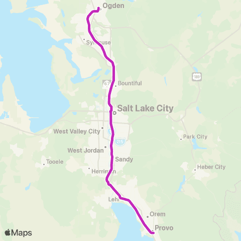 UTA 750 FrontRunner map