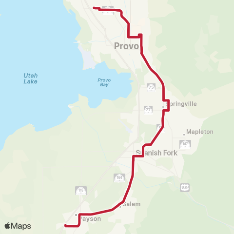 UTA South Utah County BYU / UVU Limited map