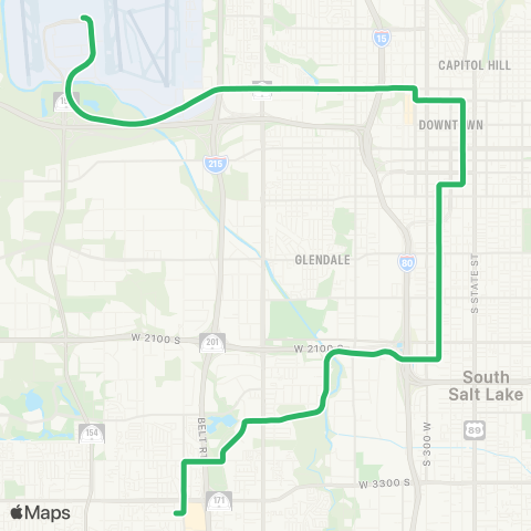 UTA 704 Green Line map