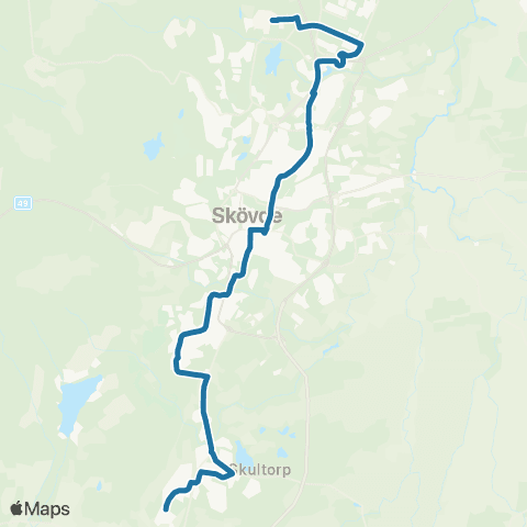 Västtrafik Vagnsbodsvägen—Sjukhuset Skövde map