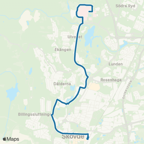 Västtrafik Sjukhuset Skövde—Skövde Centralstation map