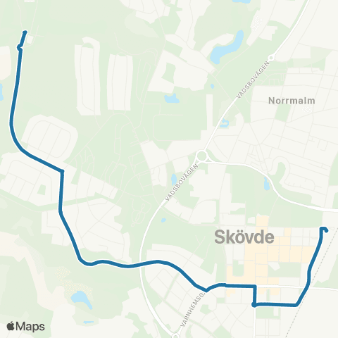 Västtrafik Skövde Centralstation—Billingen map