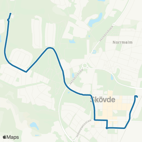Västtrafik Skövde Centralstation—Billingen map