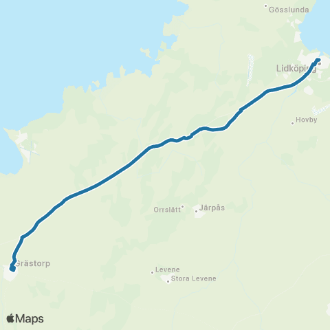Västtrafik Grästorp Resecentrum—Lidköpings Resecentrum map