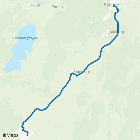 Västtrafik Falköping Resecentrum—Skövde Centralstation map