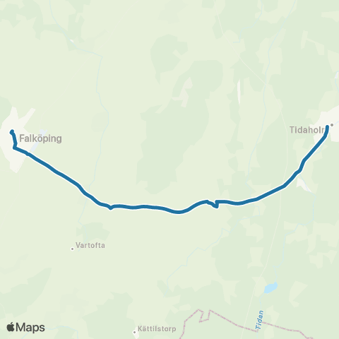 Västtrafik Falköping Resecentrum—Tidaholm Busstation map