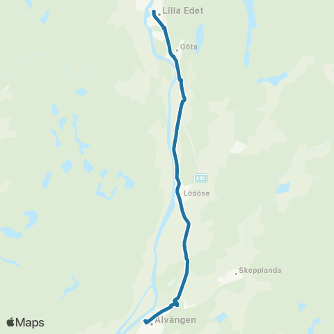 Västtrafik Lödöse Södra Station—Lilla Edet Busstation map