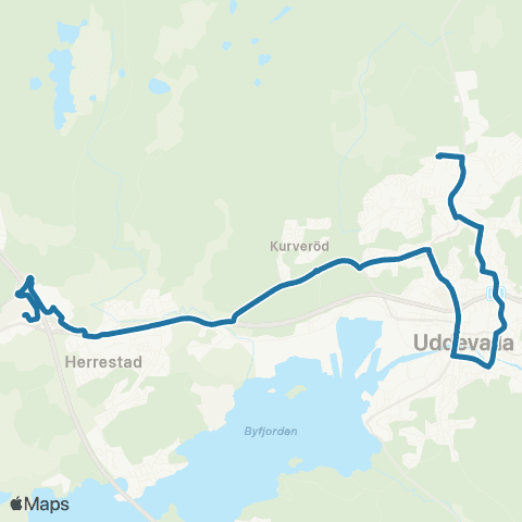 Västtrafik Gånglåtsvägen—Torp Köpcentrum map