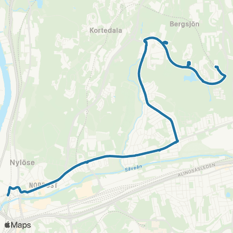 Västtrafik Komettorget—Gamlestads Torg map