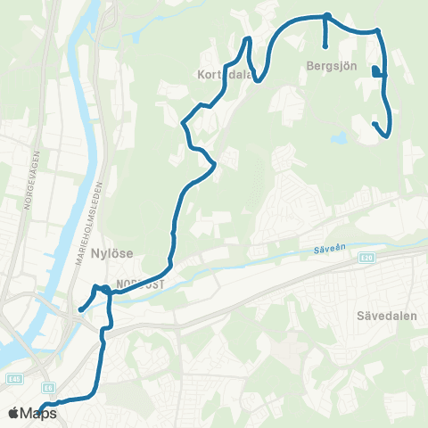 Västtrafik Nymånegatan—Komettorget map