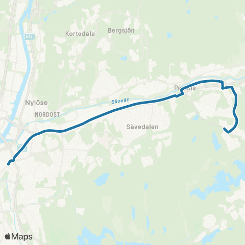 Västtrafik Furulunds Centrum—Svingeln map