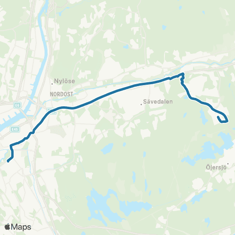 Västtrafik Fritidsvägen—Heden map