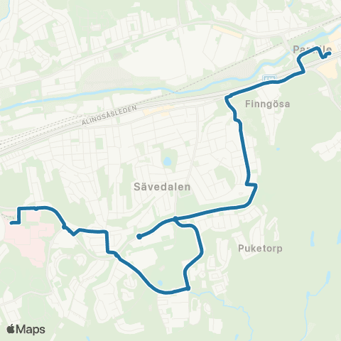 Västtrafik Partille Centrum—Östra Sjukhuset map
