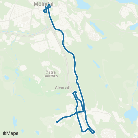 Västtrafik Mölndals Innerstad—Kålleredgården map