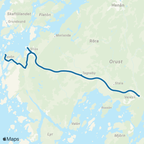 Västtrafik Varekils Busstation—Tuvesvik map
