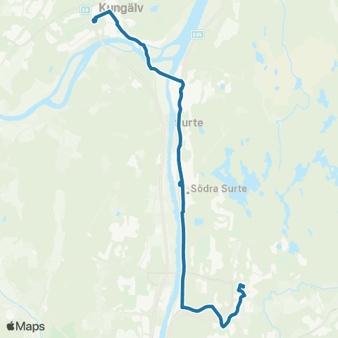 Västtrafik Kungälv Resecentrum—Angered Centrum map