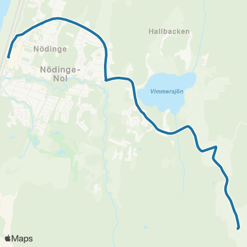 Västtrafik Bönabo—Nödinge Station map