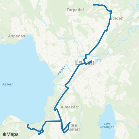 Västtrafik Hallsås—Aspen Station map
