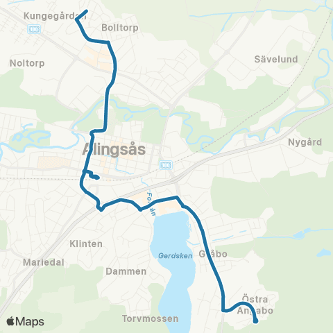 Västtrafik Näckrosgatan—Valhallagatan map