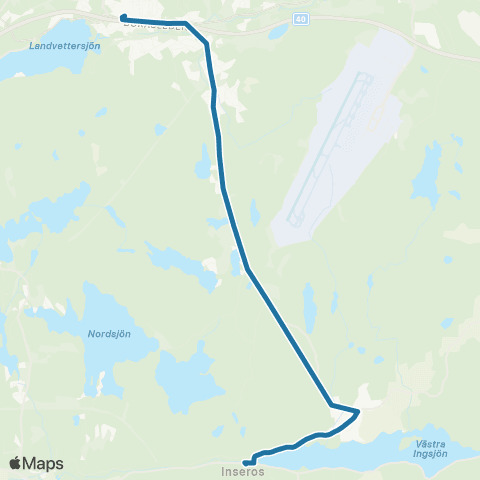 Västtrafik Inseros—Landvetter Resecentrum map