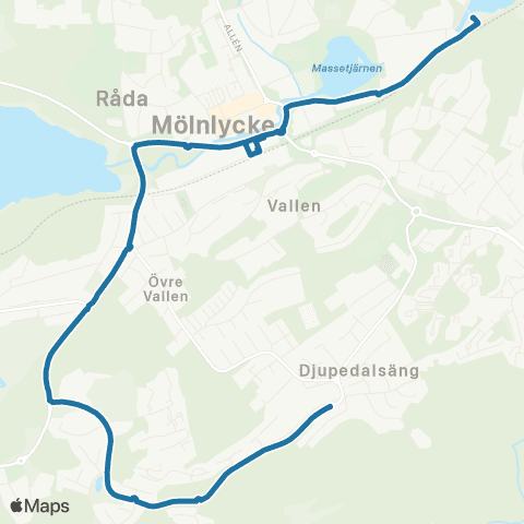 Västtrafik Stenhuggarevägen—Mölnlycke Resecentrum map