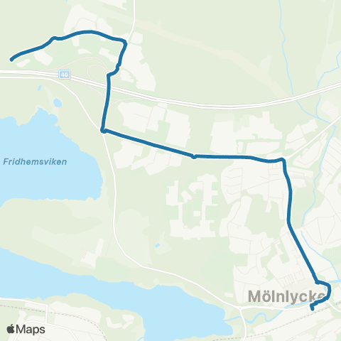 Västtrafik Säteriet—Mölnlycke Resecentrum map